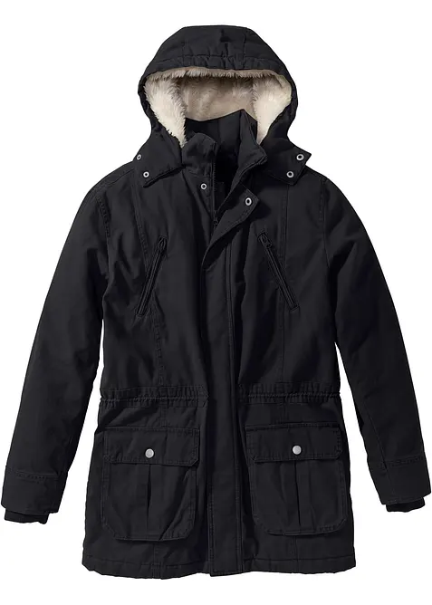 Winterparka met capuchon met teddy voering, bonprix