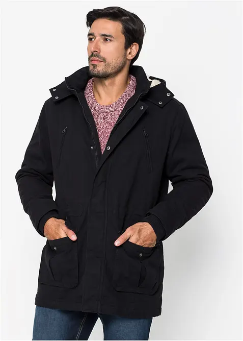 Winterparka met capuchon met teddy voering, bonprix