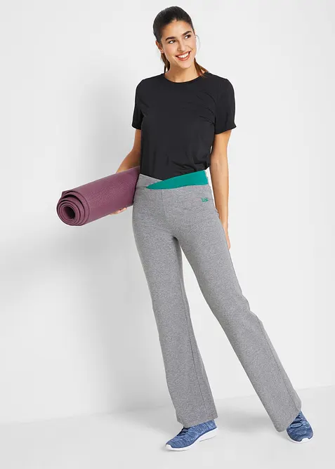 Katoenen sportbroek, bootcut (set van 2), bonprix