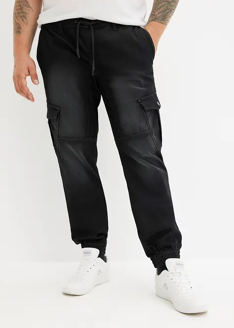 Regular fit jogging jeans met cargozakken, straight, bonprix