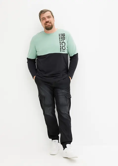 Regular fit jogging jeans met cargozakken, straight, bonprix