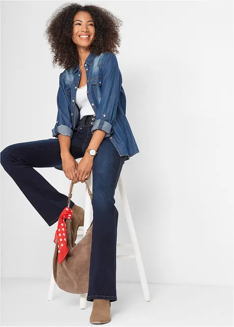 Corrigerende bootcut jeans, high waist, bonprix