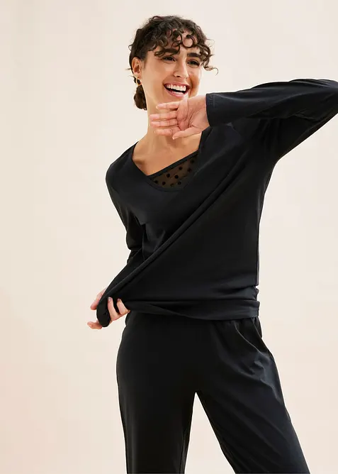 Pyjama met fijne mesh, bonprix