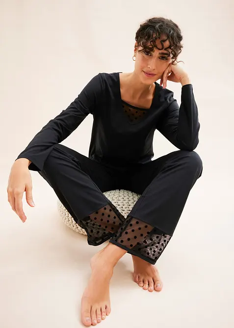 Pyjama met fijne mesh, bonprix