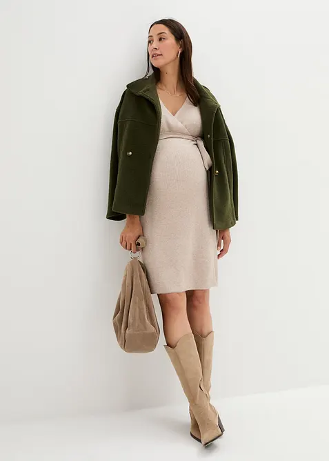 Zacht gebreide zwangerschapsjurk / voedingsjurk met 3/4 mouwen, bonprix