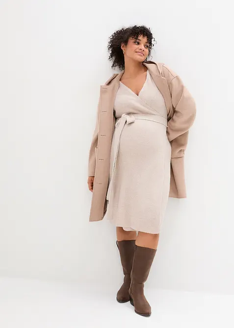 Zacht gebreide zwangerschapsjurk / voedingsjurk met 3/4 mouwen, bonprix