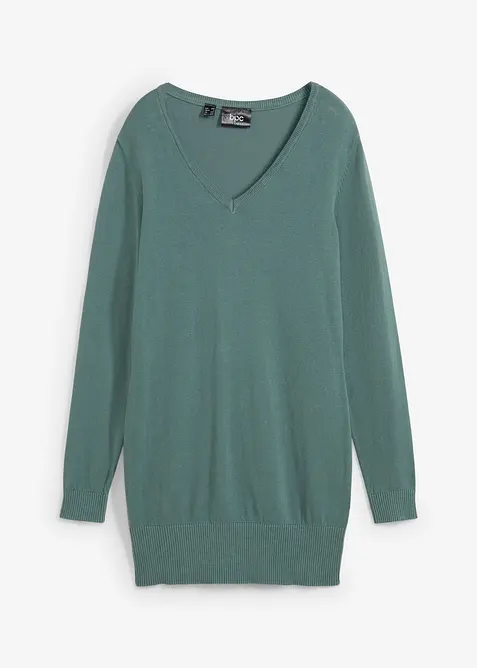 Lange basic trui met V-hals, bonprix