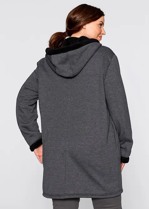 Sweatvest met capuchon en teddy, bonprix