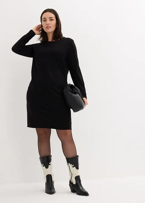 Jersey jurk van katoen met stretch (set van 2), bonprix