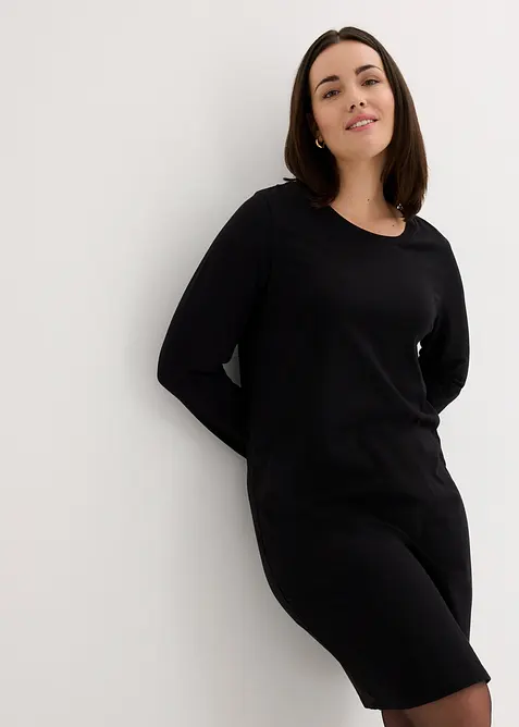 Jersey jurk van katoen met stretch (set van 2), bonprix