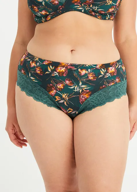 Maxislip met sierlijk kant (set van 2), bonprix