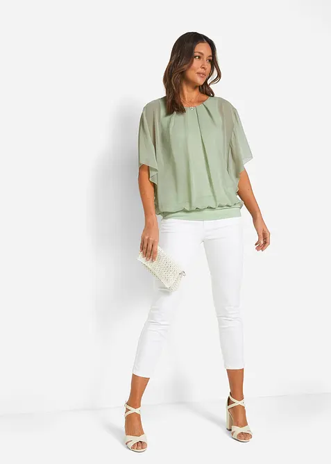 Chiffon blouse met ondershirt, bonprix