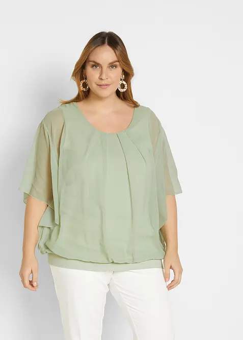 Chiffon blouse met ondershirt, bonprix