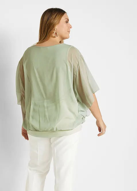 Chiffon blouse met ondershirt, bonprix