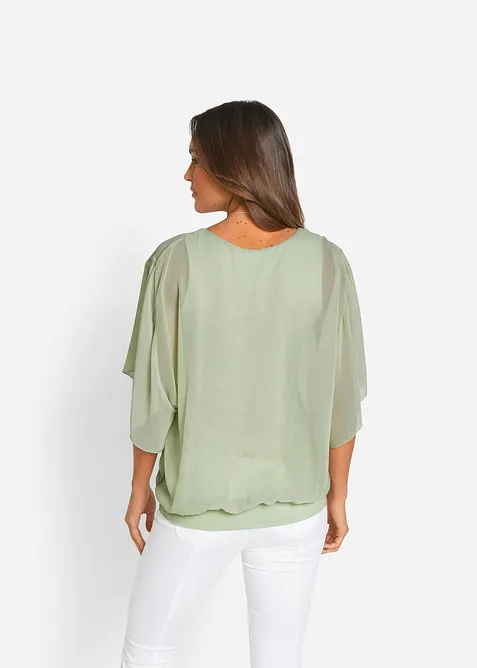 Chiffon blouse met ondershirt, bonprix