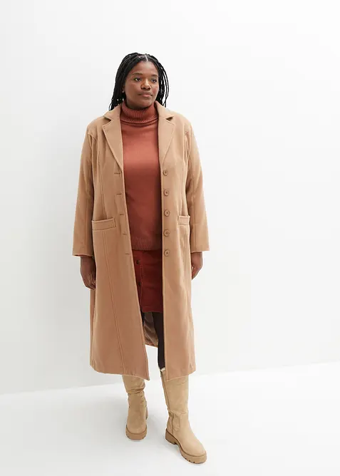 Stretch corduroy rok met knoopsluiting, bonprix