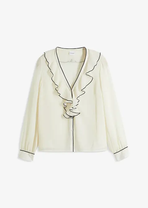 Chiffon blouse met volants, bonprix