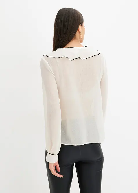 Chiffon blouse met volants, bonprix
