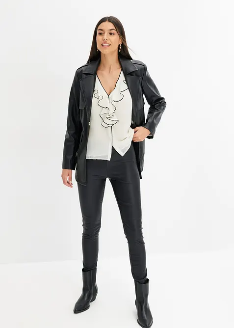 Chiffon blouse met volants, bonprix