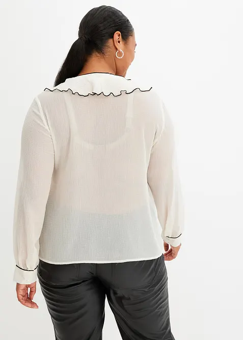 Chiffon blouse met volants, bonprix