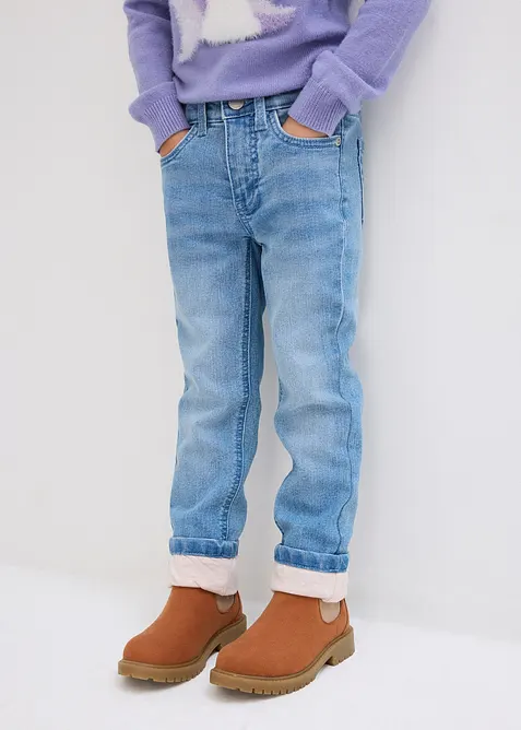 Meisjes thermojeans met jersey voering, slim fit, bonprix