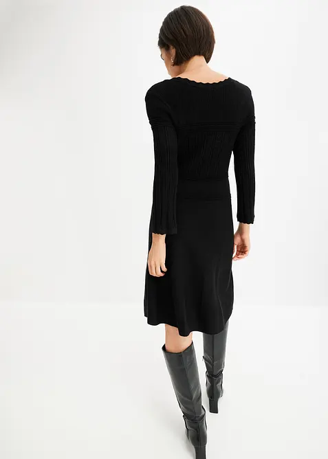 Gebreide jurk met ajourpatroon, bonprix