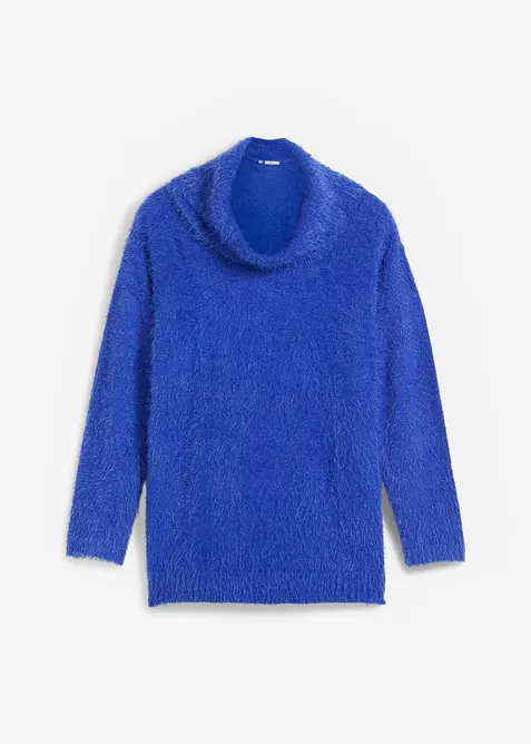 Oversized fluffy trui met een col, bonprix
