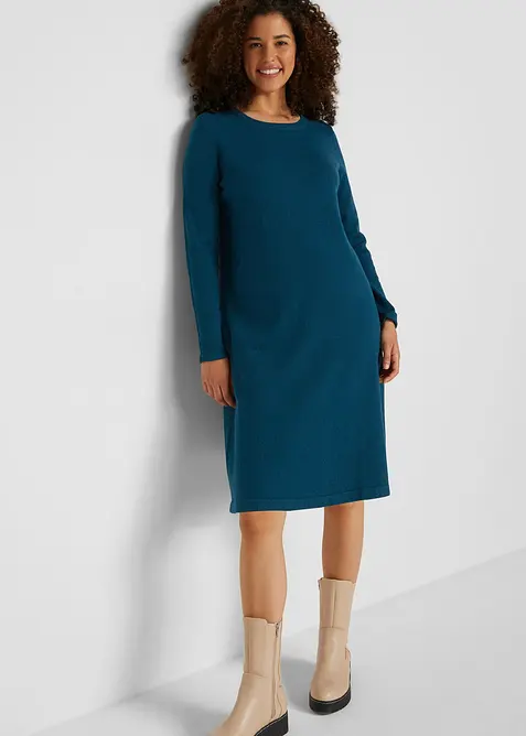 Gebreide jurk met gerecycled katoen, bonprix