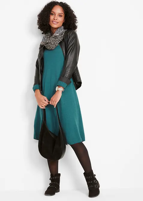 Wijd gebreide jurk, bonprix