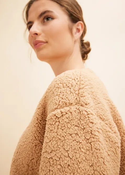 Fleece pyjama met borduursel (2-dlg. set), bonprix