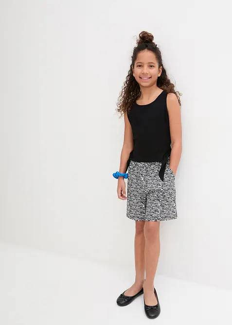 Meisjes jersey top en short met biologisch katoen (2-dlg. set), bonprix