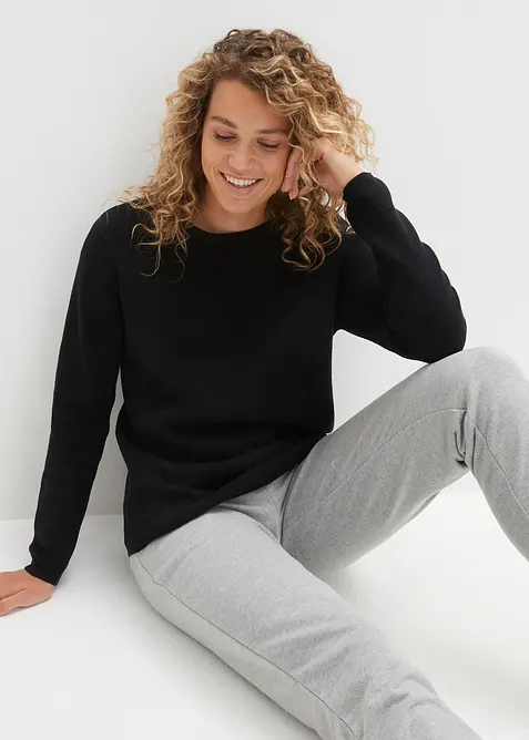 Essential trui van milano knit wear met ronde hals, bonprix
