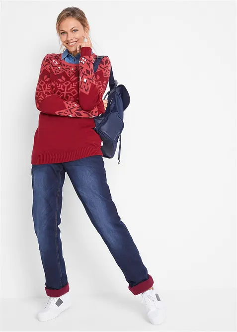 Thermojeans mid waist, straight, bonprix