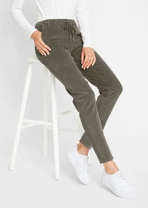 Corduroy broek met comfortabele tailleband, bonprix
