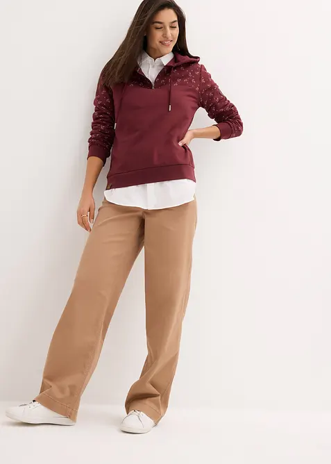 Hoodie met ritssluiting van biologisch katoen, bonprix