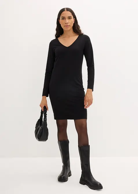 Jersey jurk van viscose (set van 2), bonprix