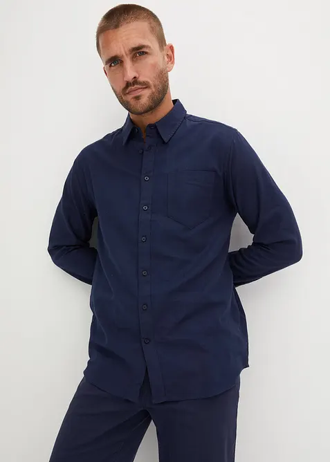 Flanellen overhemd met lange mouwen van puur katoen, bonprix