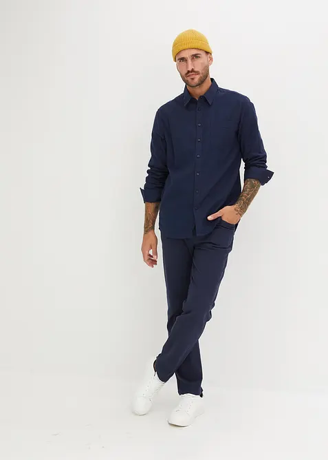 Flanellen overhemd met lange mouwen van puur katoen, bonprix