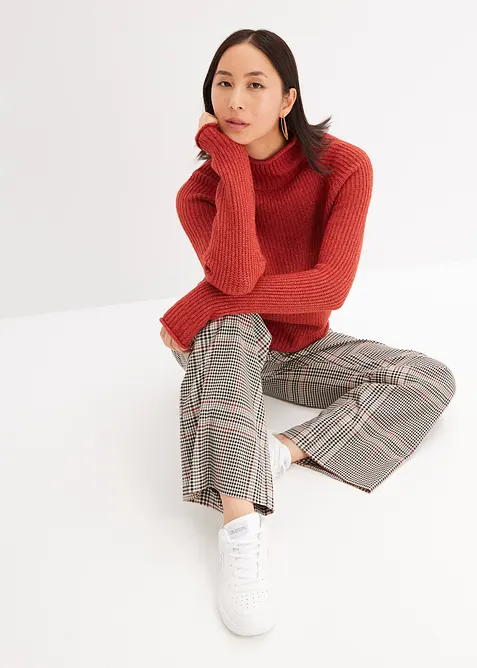 Gebreide trui met opstaande kraag, bonprix