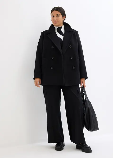 Peacoat in een wolmix, bonprix