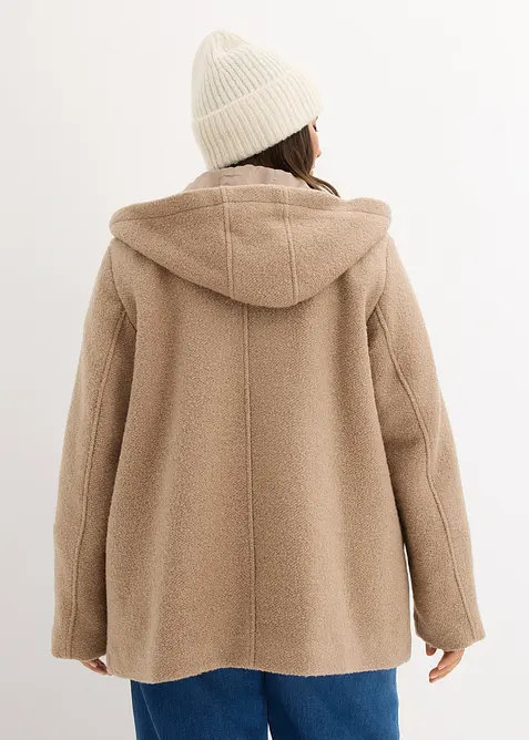 Peacoat van zacht boucl&eacute;, bonprix