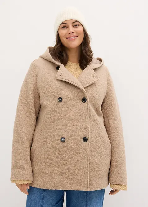 Peacoat van zacht boucl&eacute;, bonprix