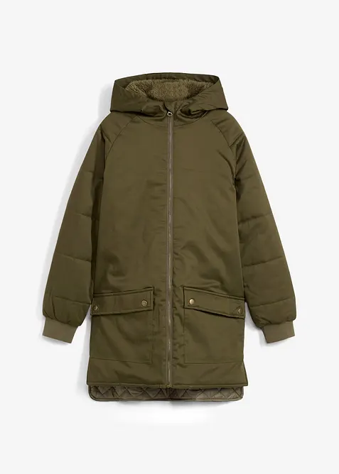 Winterparka met capuchon van teddybont, waterafstotend, bonprix