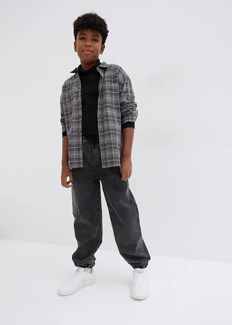 Jongens cargo jeans met stretch, loose fit, bonprix