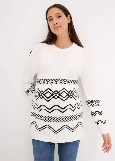 Zwangerschaps- en voedingstrui van katoenmix, bonprix