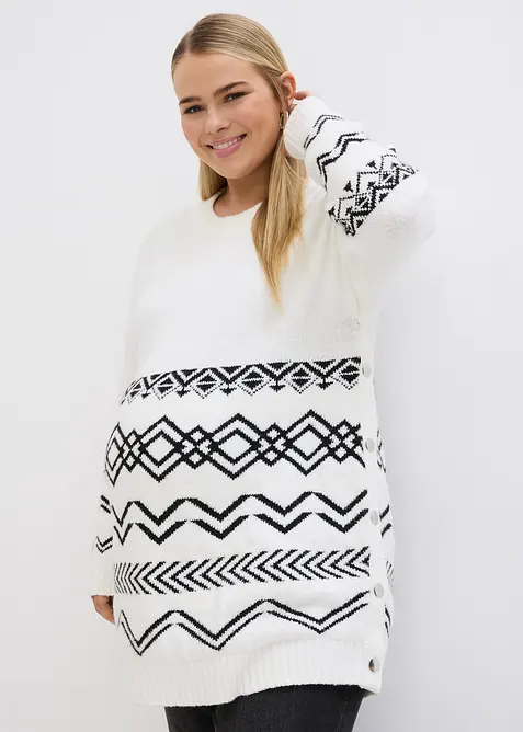 Zwangerschaps- en voedingstrui van katoenmix, bonprix