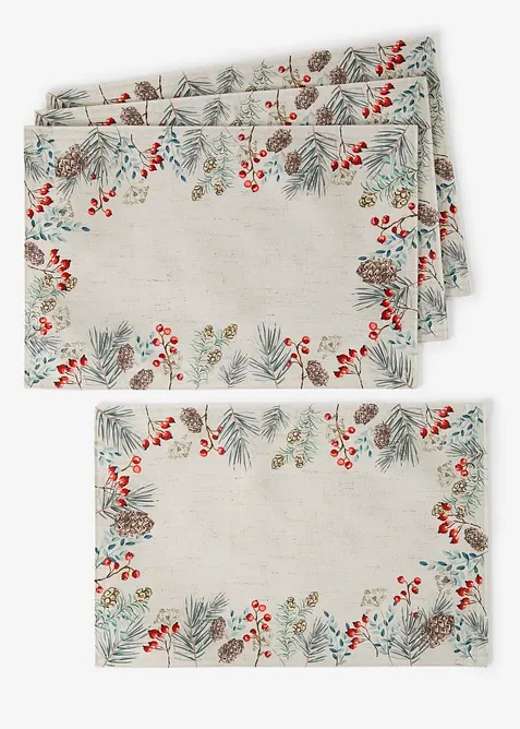 Placemats met winterse print (set van 4), bonprix