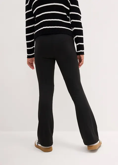 Bootcut jersey broek met geruwde binnenkant, bonprix