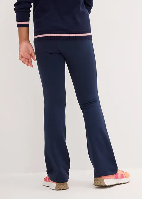 Bootcut jersey broek met geruwde binnenkant, bonprix