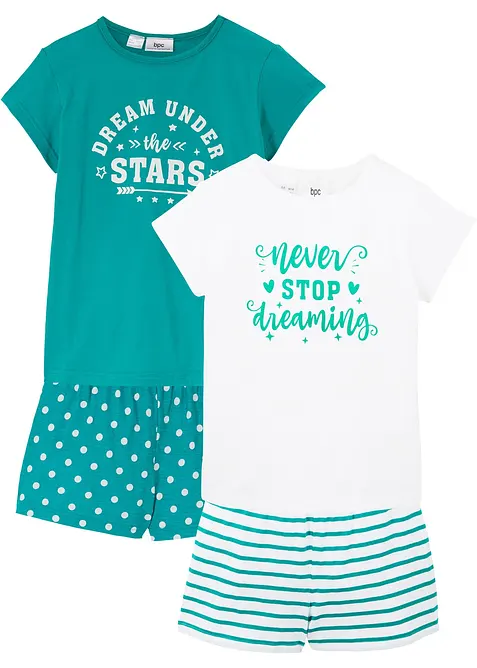 Shortama van katoen met korte mouwen (4-dlg. set), bonprix